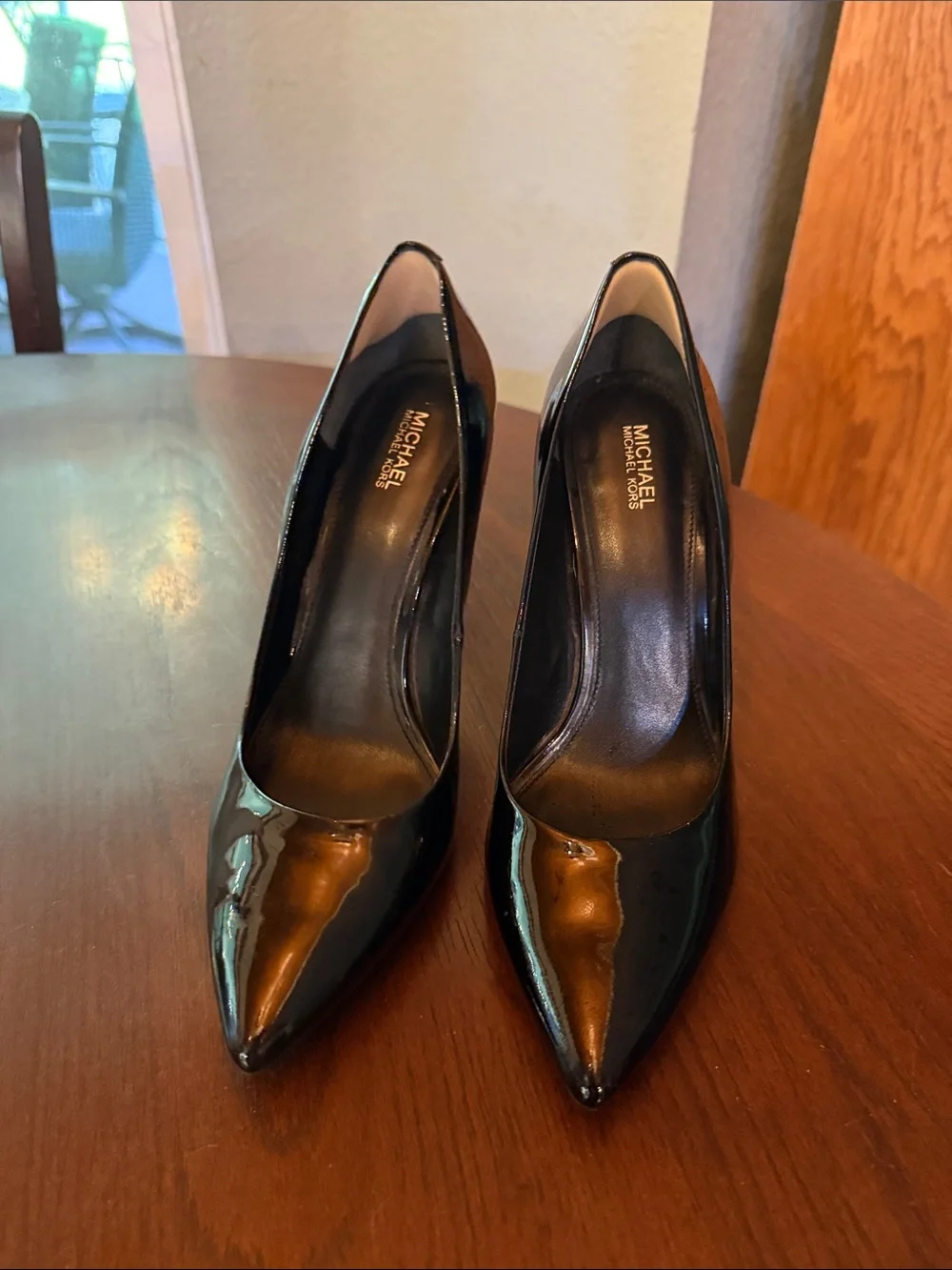 Michael Kors Black Patent Pointed-Toe Stiletto Heels